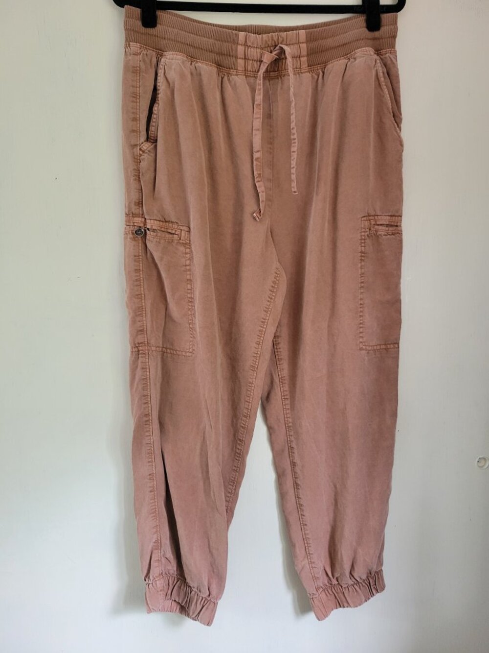 Aerie Easiest Cargo Jogger Pant Burnt Orange Lyocell Casual Chic Pull On Size L - Picture 2 of 9